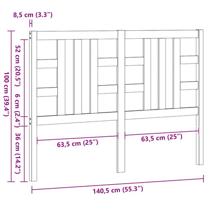 Cabeceira de cama 141x4x100 cm pinho maciço
