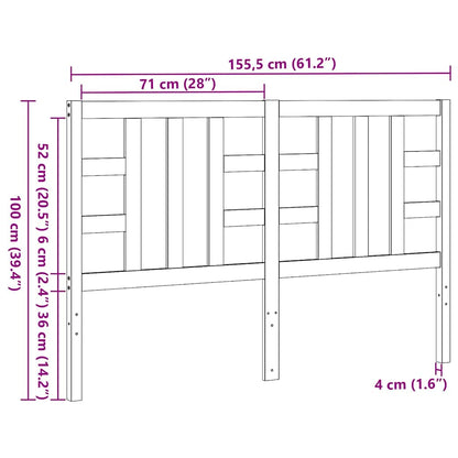 Cabeceira de cama 166x4x100 cm pinho maciço castanho mel