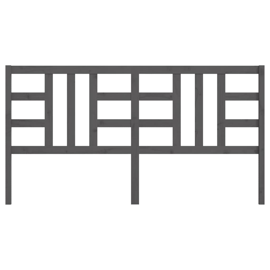 Cabeceira de cama 186x4x100 cm pinho maciço cinzento