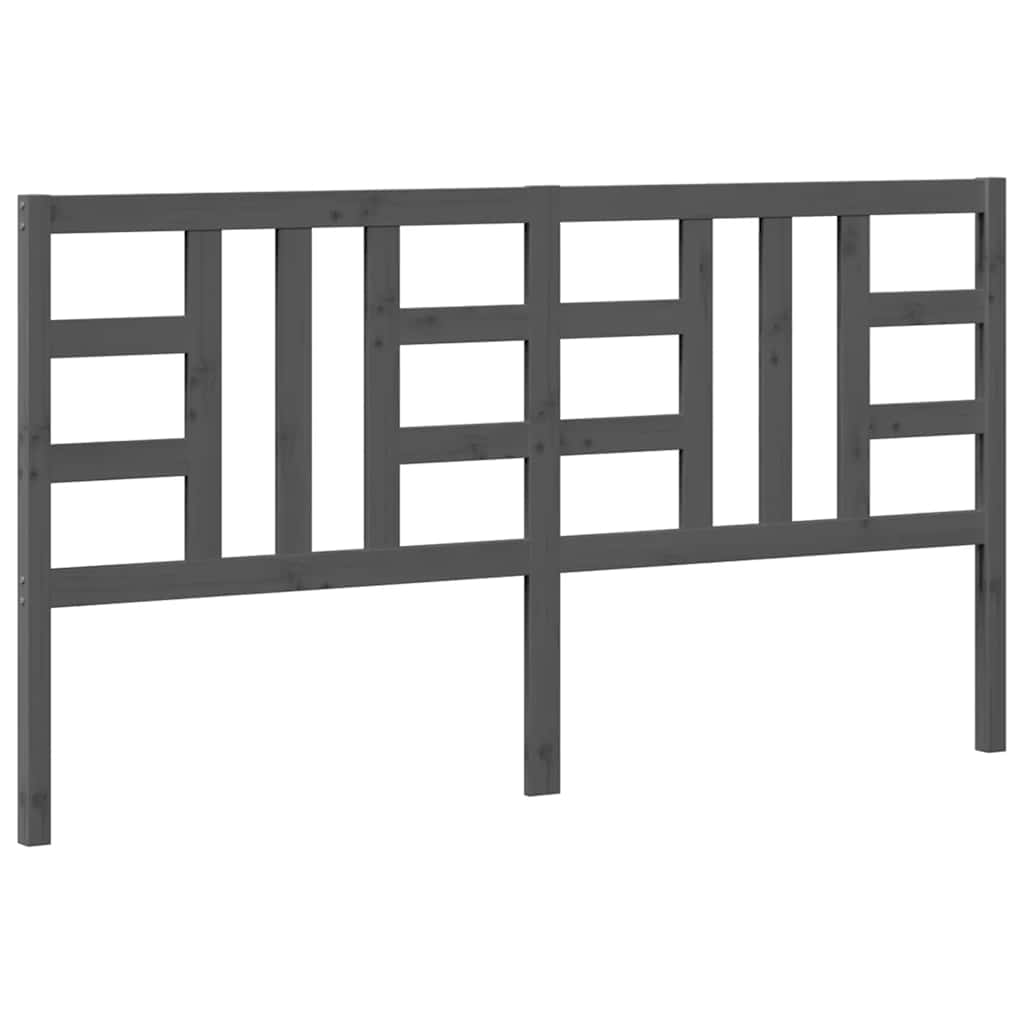 Cabeceira de cama 186x4x100 cm pinho maciço cinzento