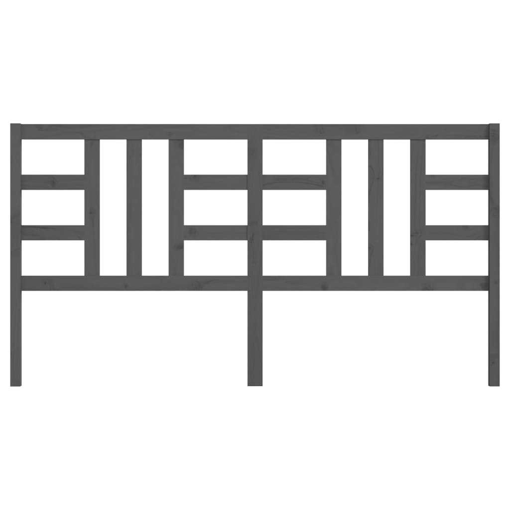 Cabeceira de cama 206x4x100 cm pinho maciço cinzento