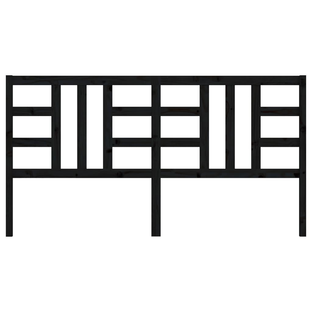 Cabeceira de cama 206x4x100 cm pinho maciço preto