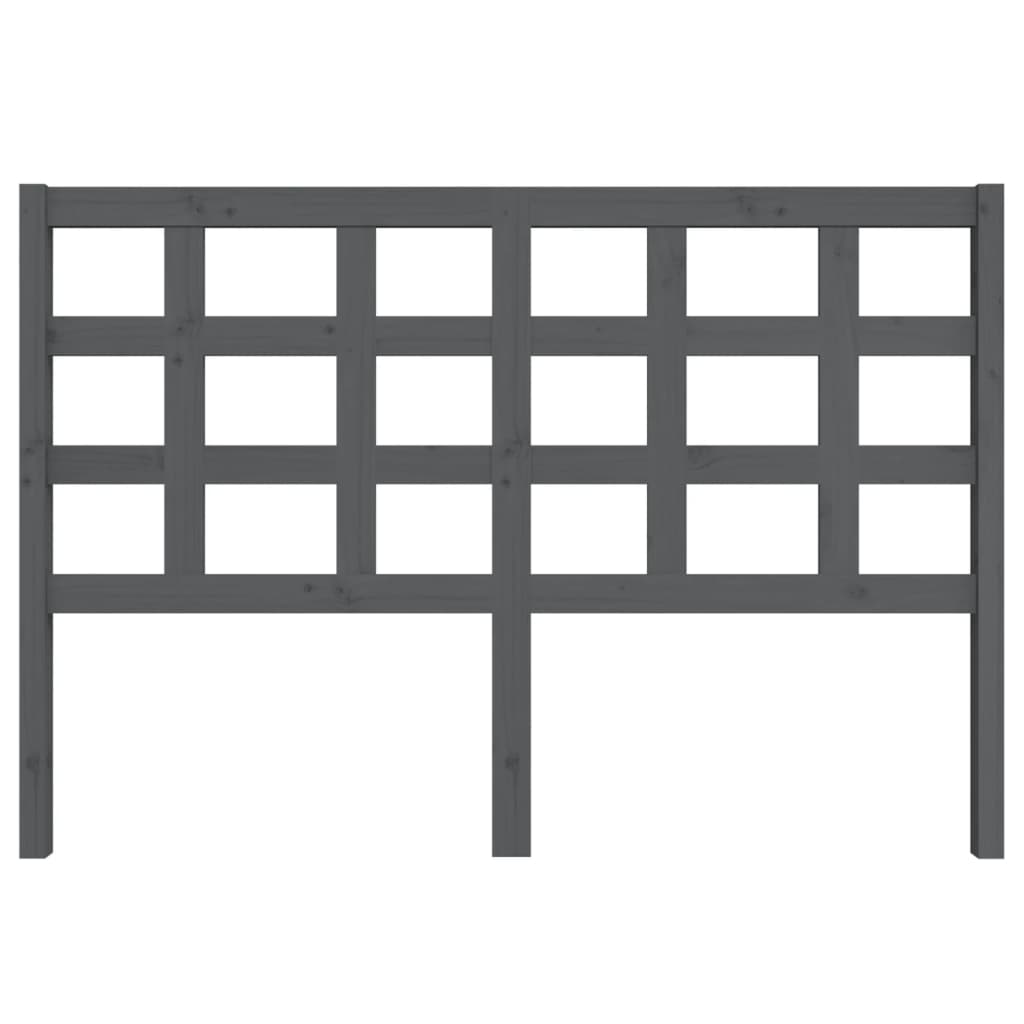 Cabeceira de cama 145,5x4x100 cm pinho maciço cinzento