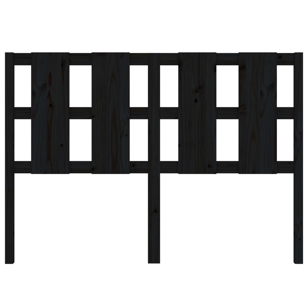 Cabeceira de cama 125,5x4x100 cm pinho maciço preto