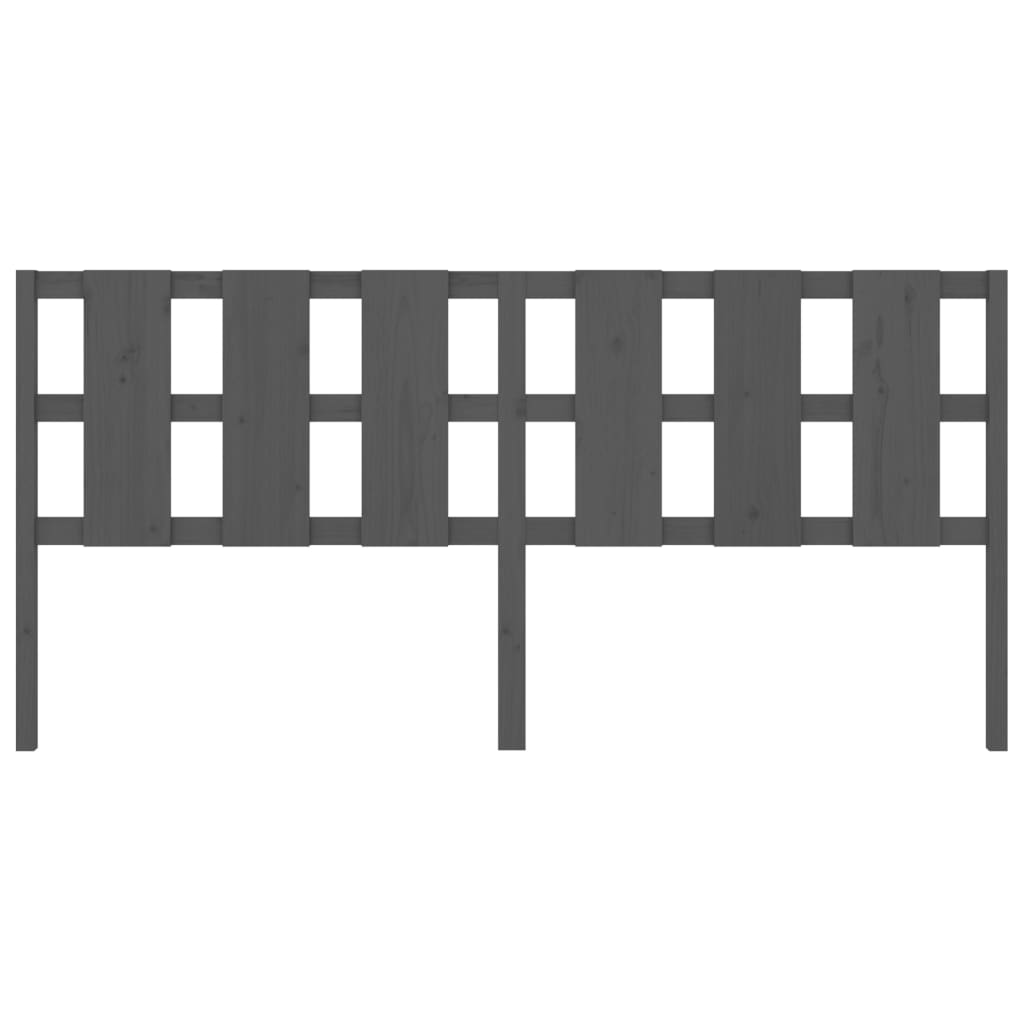 Cabeceira de cama 125,5x4x100 cm pinho maciço cinzento