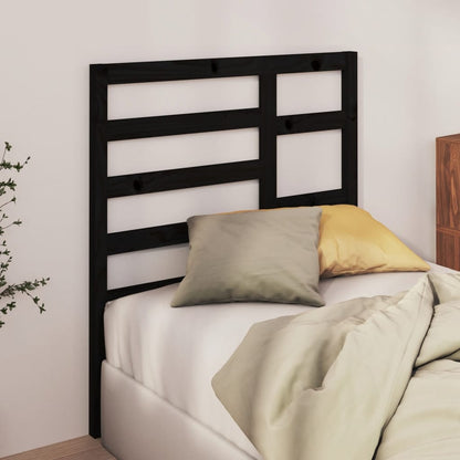Cabeceira de cama 96x4x104 cm pinho maciço preto