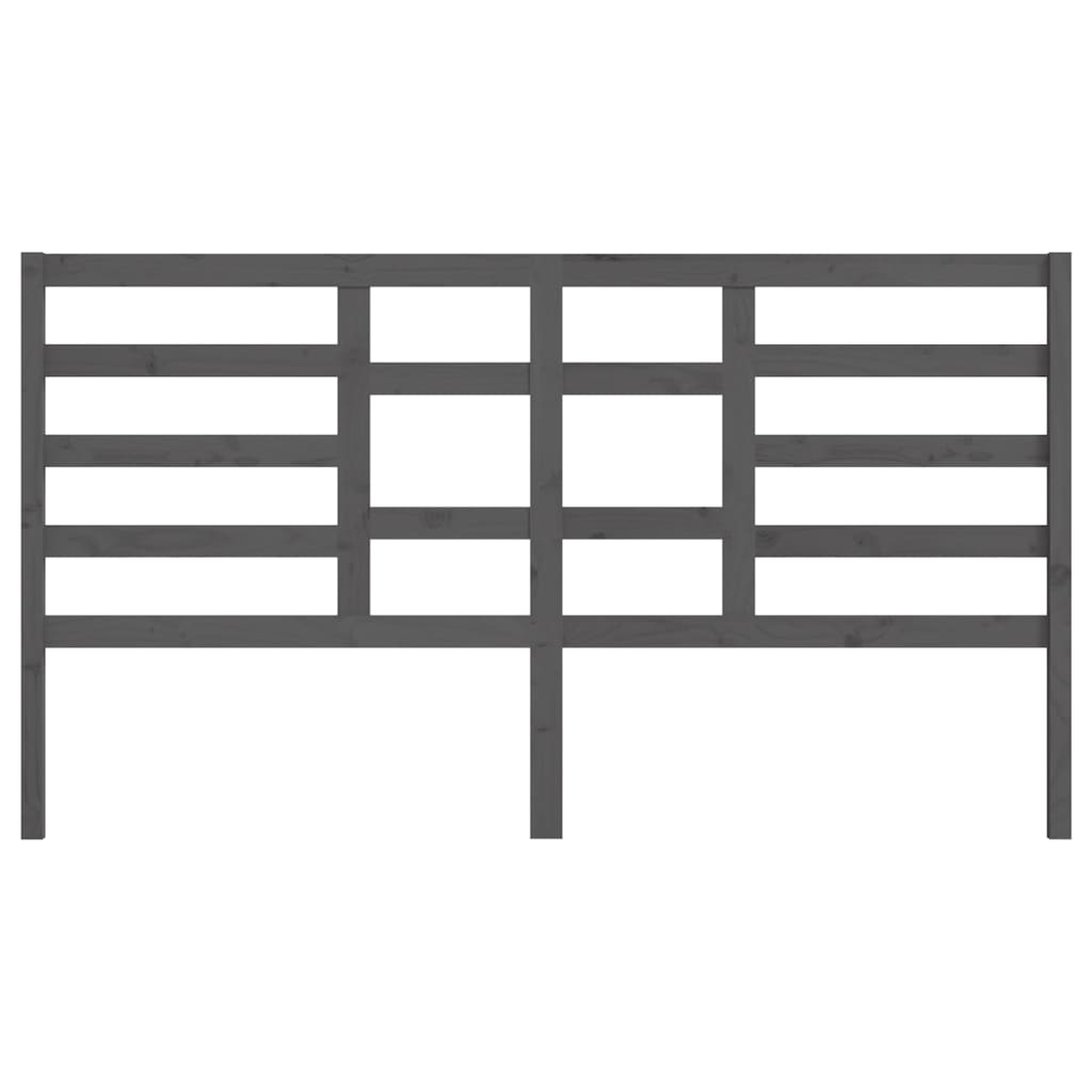 Cabeceira de cama 186x4x100 cm pinho maciço cinzento