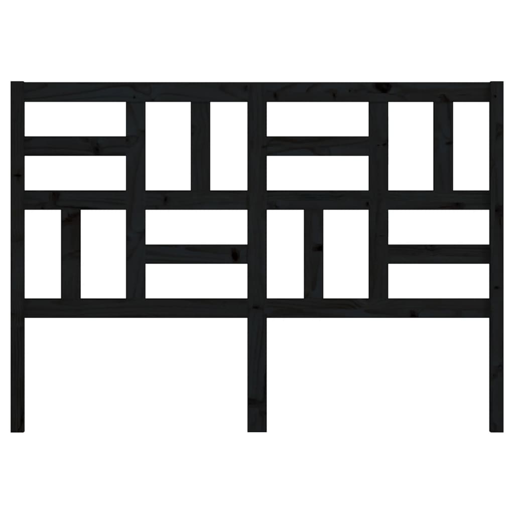 Cabeceira de cama 126x4x104 cm pinho maciço preto