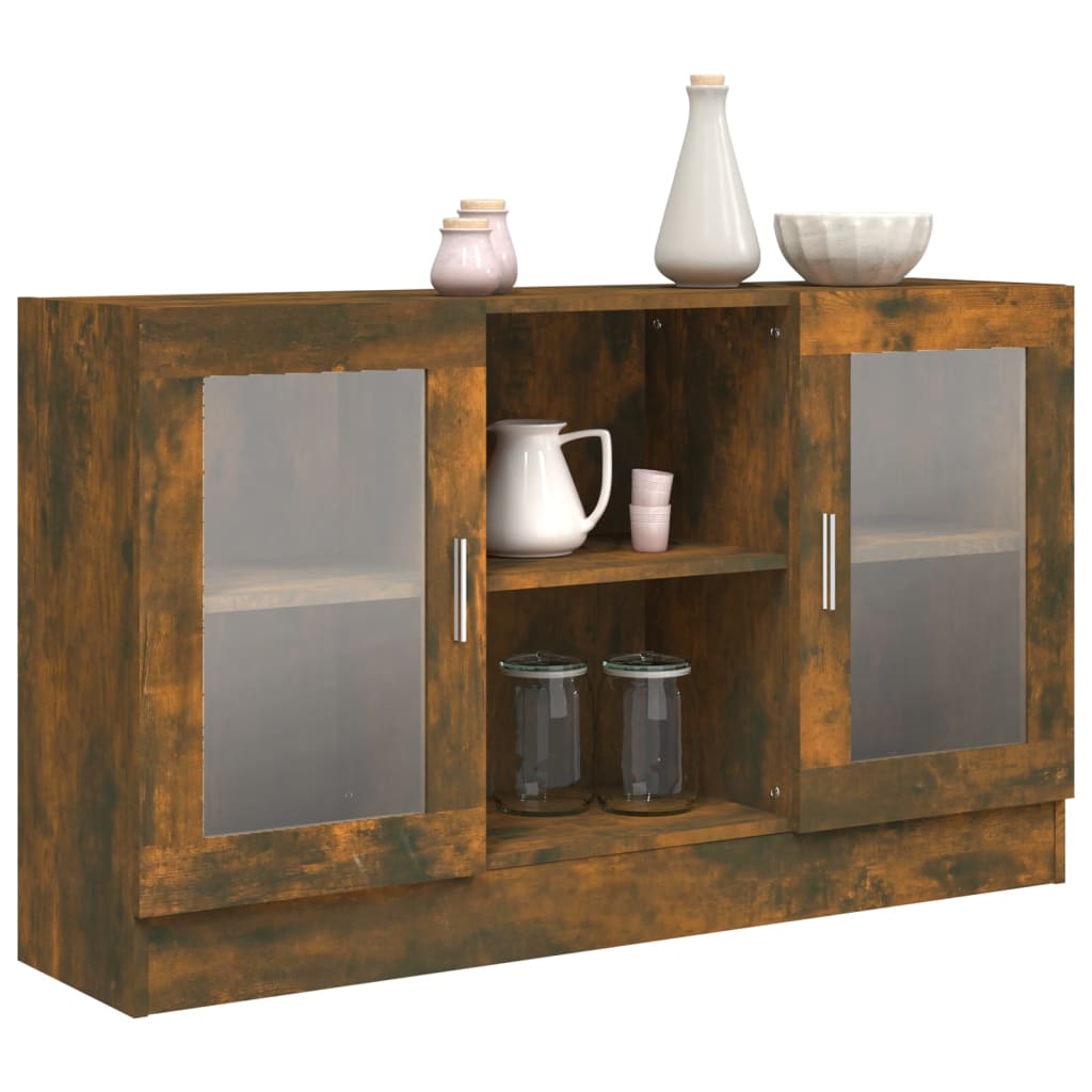 Vitrine 120x30,5x70 cm derivados de madeira carvalho fumado