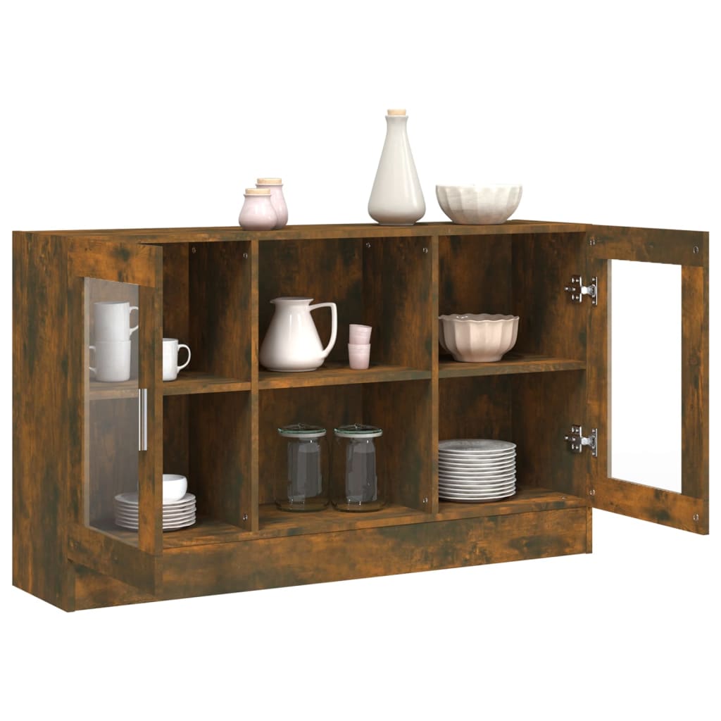 Vitrine 120x30,5x70 cm derivados de madeira carvalho fumado