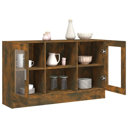 Vitrine 120x30,5x70 cm derivados de madeira carvalho fumado