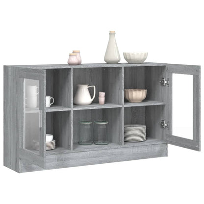 Vitrine 120x30,5x70 cm derivados de madeira cinzento sonoma