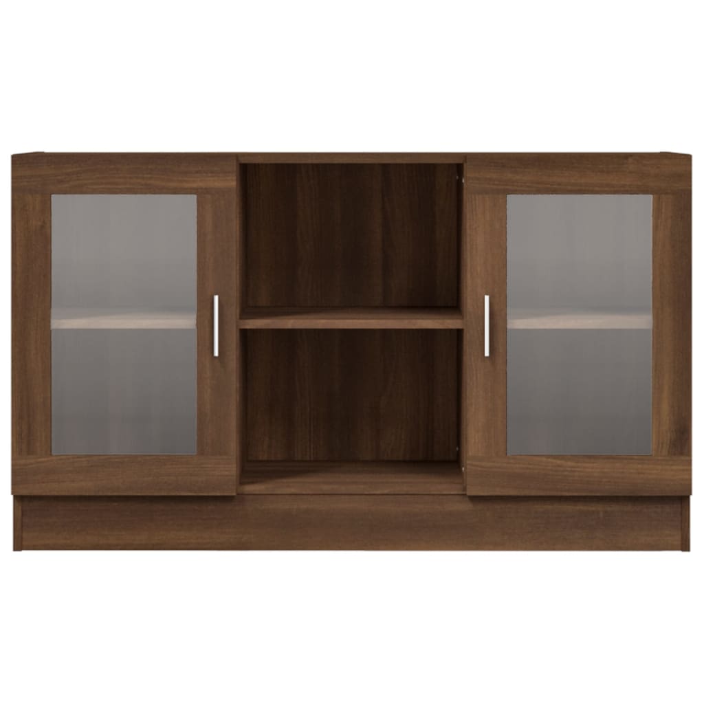 Vitrine 120x30,5x70 cm derivados madeira carvalho castanho