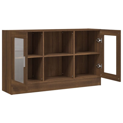 Vitrine 120x30,5x70 cm derivados madeira carvalho castanho
