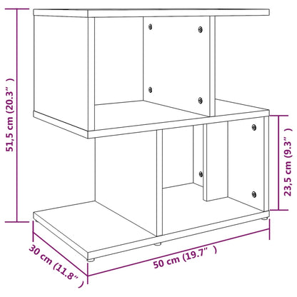 Mesa cabeceira 50x30x51,5 cm derivados madeira cinzento sonoma