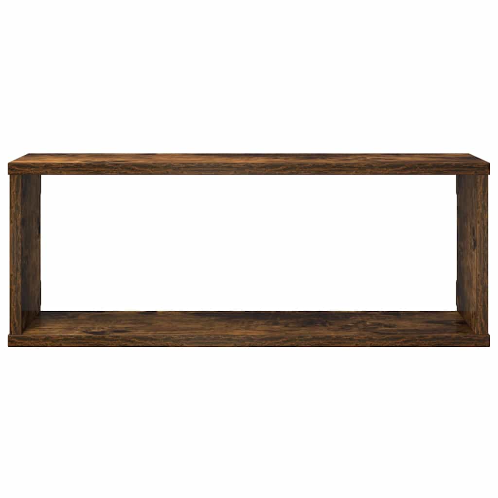Prateleiras parede 4 pcs madeira processada 60x15x23 cm fumado
