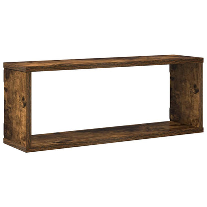 Prateleiras parede 4 pcs madeira processada 60x15x23 cm fumado