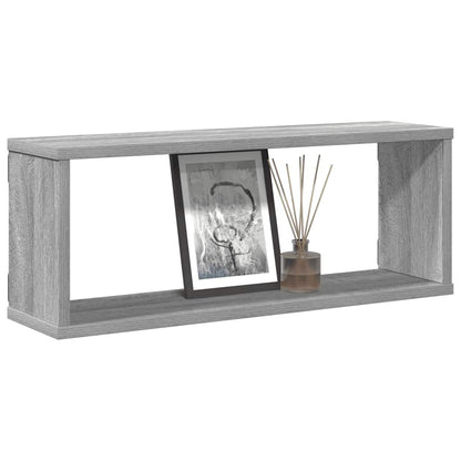 Prateleiras parede 4 pcs madeira processada 60x15x23 cm cinza