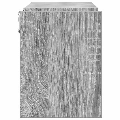Prateleiras parede 2 pcs derivados madeira 100x15x20 cm cinza