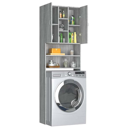 Armário máquina de lavar roupa 64x25,5x190 cm sonoma cinza