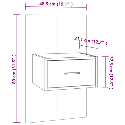 Mesa de cabeceira montagem na parede branco