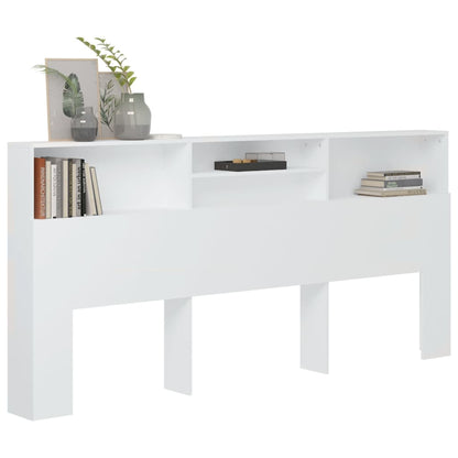 Cabeceira de cama com armário 220x19x103,5 cm branco