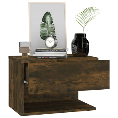 Mesa de cabeceira montagem na parede carvalho fumado