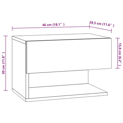 Mesa de cabeceira montagem na parede carvalho fumado