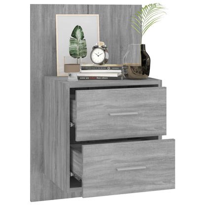 Mesa de cabeceira montagem na parede cinzento sonoma