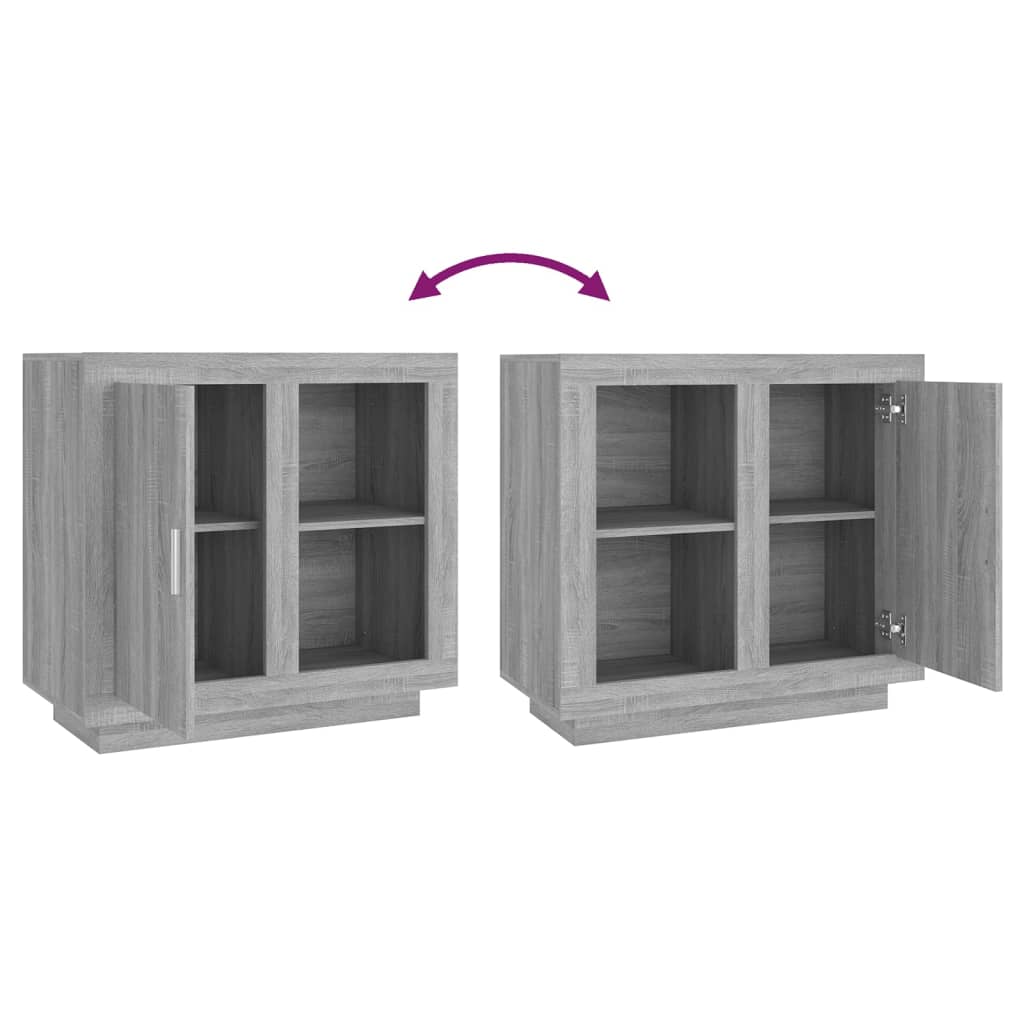 Aparador 80x40x75 cm cinzento sonoma