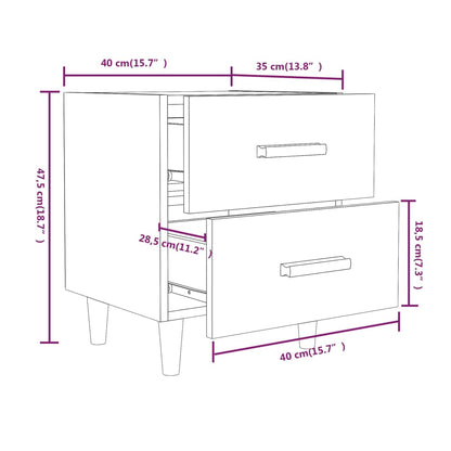 Mesa de cabeceira 40x35x47,5 cm branco
