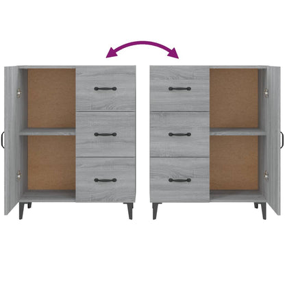 Aparador 69,5x34x90 cm madeira processada cor sonoma cinzento