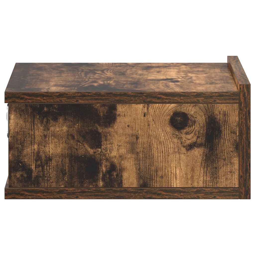 Mesas cabeceira susp. 2pcs 40x30x15 cm cor carvalho fumado