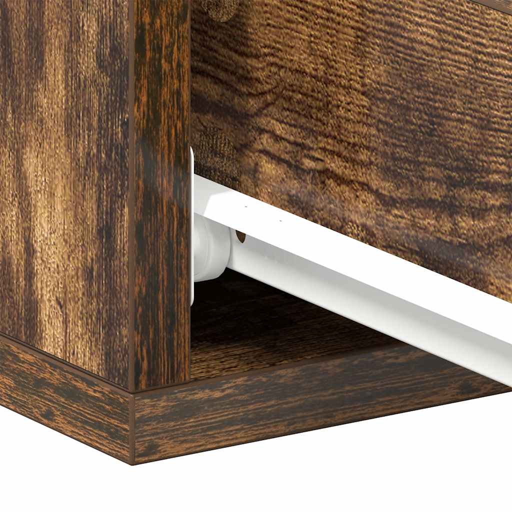 Mesas cabeceira susp. 2pcs 40x30x15 cm cor carvalho fumado