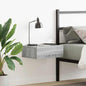 Mesa cabeceira suspensa 40x30x15 cm madeira proc. sonoma cinza