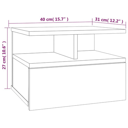 Mesa cabeceira suspensa 2 pcs derivados de madeira cinza sonoma