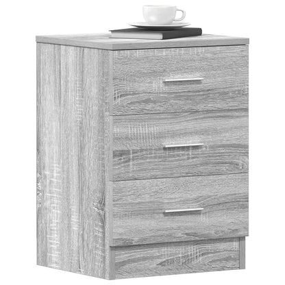 Mesa cabeceira 2pcs 38x35x56cm derivado madeira cinzento sonoma