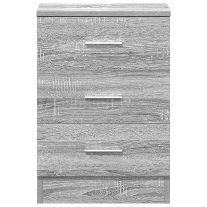 Mesa cabeceira 2pcs 38x35x56cm derivado madeira cinzento sonoma