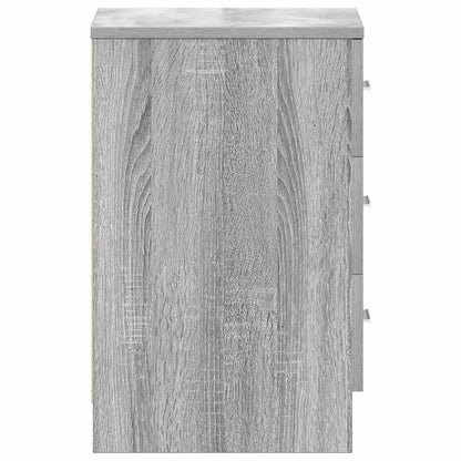 Mesa cabeceira 2pcs 38x35x56cm derivado madeira cinzento sonoma