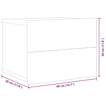 Mesa cabeceira 2pcs 40x30x30cm derivado madeira carvalho fumado