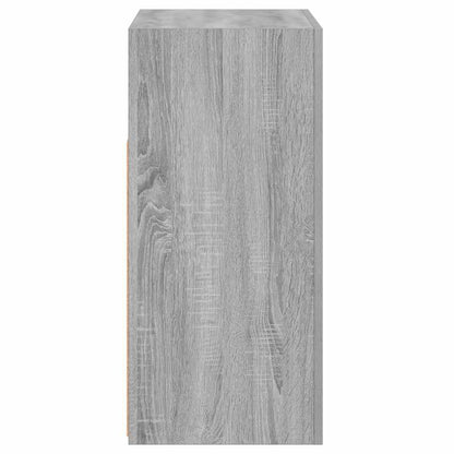 Aparador com luzes LED 80x35x75 cm cinzento sonoma