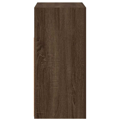 Aparador com luzes LED 80x35x75 cm carvalho castanho