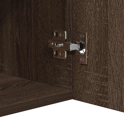 Aparador com luzes LED 80x35x75 cm carvalho castanho