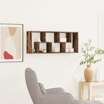 Prateleira parede 36x16x90 cm derivados madeira carvalho fumado
