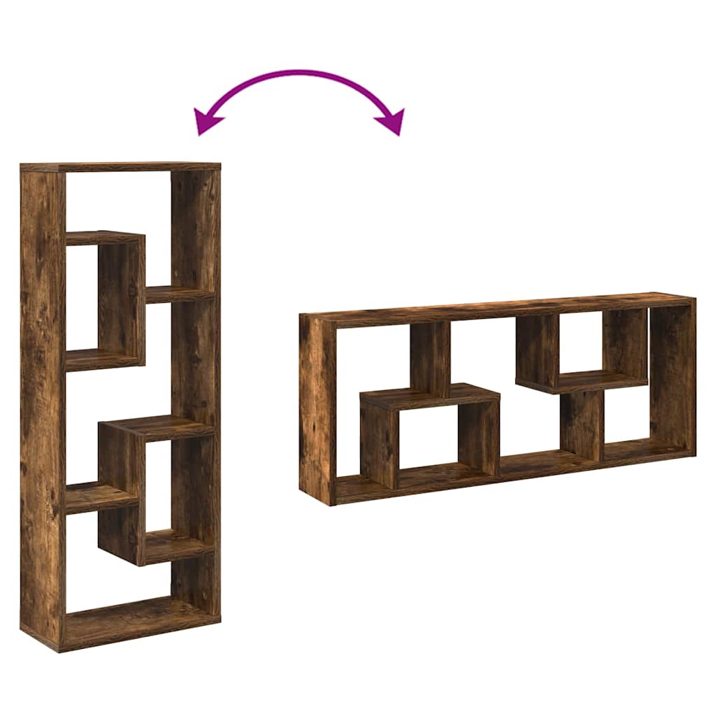 Prateleira parede 36x16x90 cm derivados madeira carvalho fumado