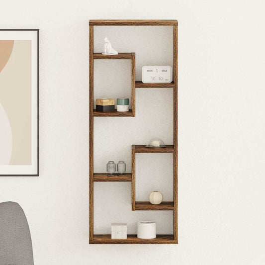 Prateleira parede 36x16x90 cm derivados madeira carvalho fumado