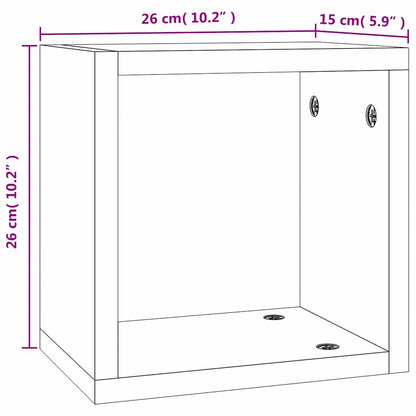 Prateleiras de Parede 2 pcs Castanho 26 x 15 x 26 cm