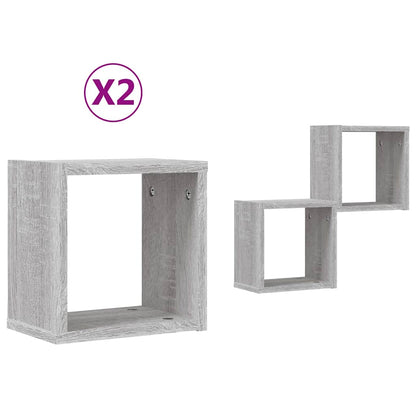 Prateleiras de Parede 2 pcs Cinzeto 26 x 15 x 26 cm