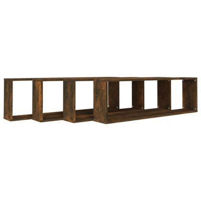 Prateleiras cubo 4 pcs 100x15x30 deriv. madeira carvalho fumado