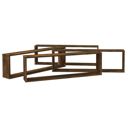 Prateleiras cubo 4 pcs 100x15x30 deriv. madeira carvalho fumado